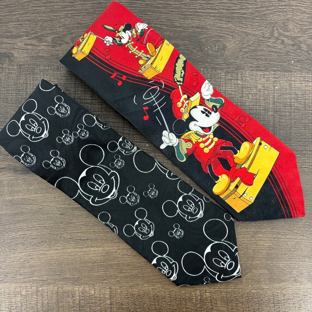 Disney Mickey Unlimited Ties Set 2pc Cartoon Character‎ Band Conductor